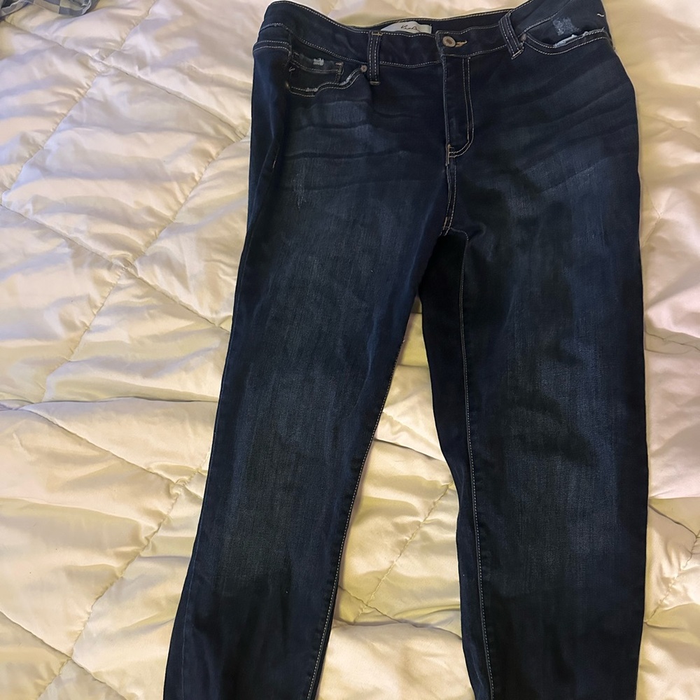 KanCan Blue Skinny Jeans with Tapered Leg